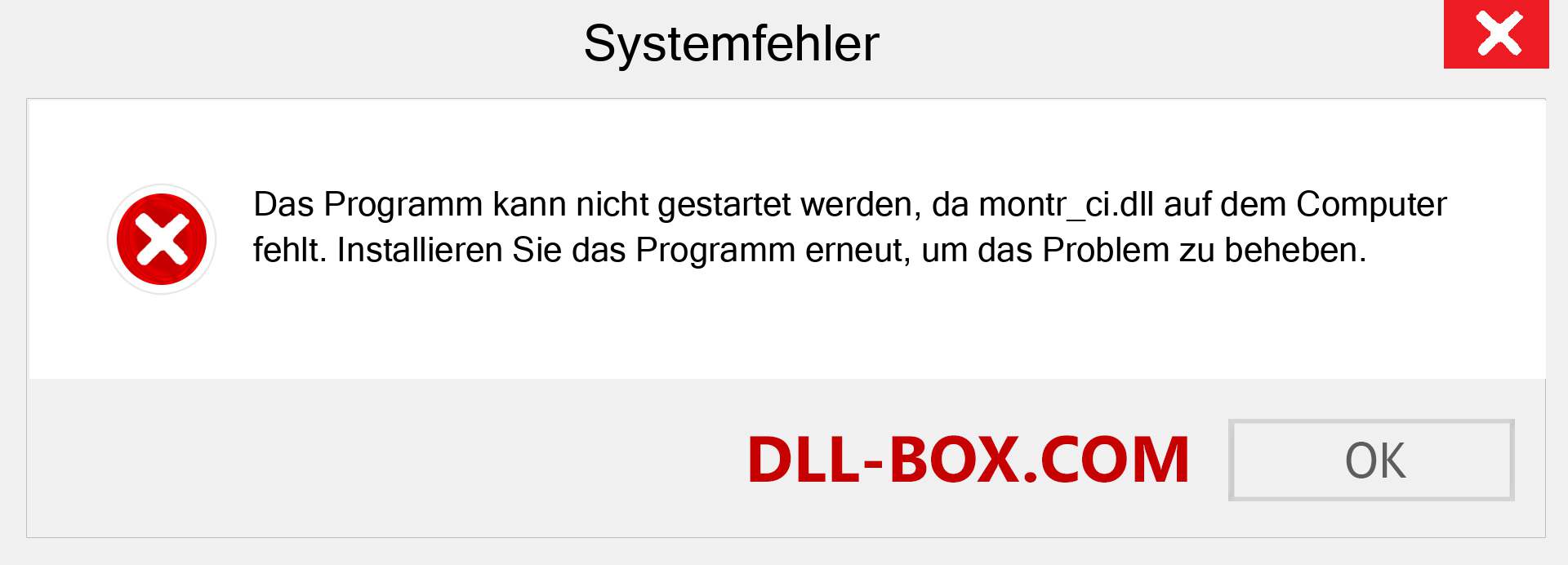 montr_ci.dll-Datei fehlt?. Download für Windows 7, 8, 10 - Fix montr_ci dll Missing Error unter Windows, Fotos, Bildern