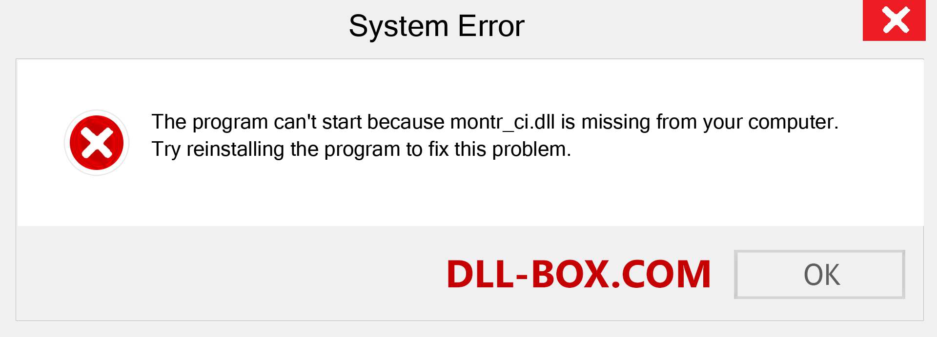  montr_ci.dll file is missing?. Download for Windows 7, 8, 10 - Fix  montr_ci dll Missing Error on Windows, photos, images